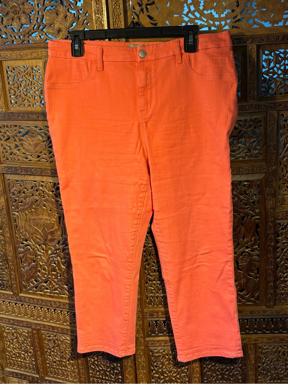 Chico's Coral Cropped Stretch Jeans